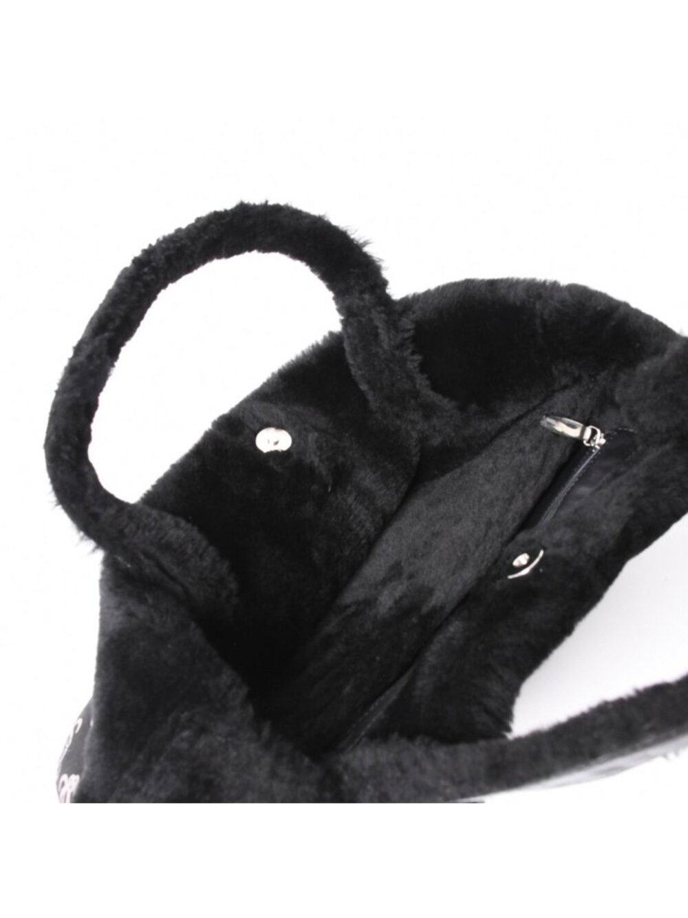 Loewe Handbag Anagram Black Shearling Leather Silver - Picture 15 of 16